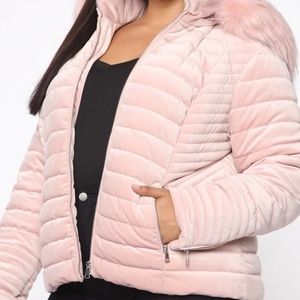 Fashion nova Always Ready Velvet Puffer Jacket